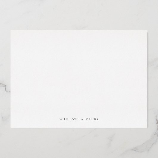 ミニマル タイポグラフィー 編集可能な色 ブライズメイド 箔招待状 (裏面)