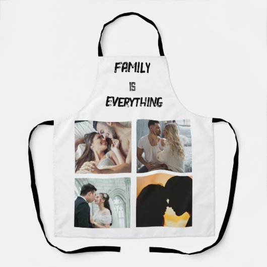 ミニマル タイポグラフィ カスタム コラージュ フォト エプロン (正面)