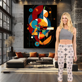 ミニマル タウペ フローラル ジオメトリー - ソフト モダン カプリレギンス