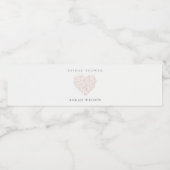 ミニマル ダスキー ブラッシュ フローラル ハート ブライダル シャワー ペットボトルラベル (シングルラベル)