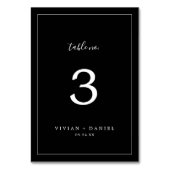 ミニマル |ダークブラック結婚のテーブル番号 テーブルナンバー (正面)