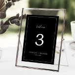 ミニマル |ダークブラック結婚のテーブル番号 テーブルナンバー<br><div class="desc">このミニマルなダーク結婚ブラックのテーブル番号はにシンプル最適結婚である。ロマンチックモダンなデザインは、クラシックの白黒のタイポグラフィと素朴な書とヴィンテージの手で書かれたエレガントスタイルを備えている。任意の色でカスタマイズ可能保デザインとエレガント現状のまま、または独自のグラフィックとアートワークを追加してカスタマイズ。カードプリントの前面と背面（両面）アイテムは、カートに追加したときに画面に表示されるとおりに印刷されるので、個々にカスタマイズして必要なテーブル番号を追加する。</div>