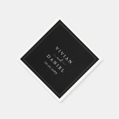ミニマル |ダークブラック結婚ズ スタンダードカクテルナプキン (角)
