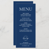 ミニマル ダークブルー エレガント ビジネス イベント ロゴ メニュー (正面/裏面)