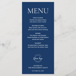 ミニマル ダークブルー エレガント ビジネス イベント ロゴ メニュー