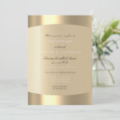 ミニマル チャパージュ ゴールド ブラック コンフェッティ セピア アイボリー 招待状 (スタンド正面)