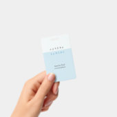 ミニマル ツートン ブルー ネームバッジ バッジ (手持ち)