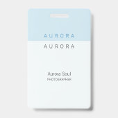 ミニマル ツートン ブルー ネームバッジ バッジ (裏面)