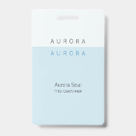 ミニマル ツートン ブルー ネームバッジ バッジ