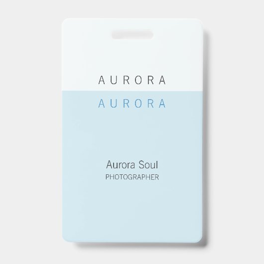 ミニマル ツートン ブルー ネームバッジ バッジ (正面)