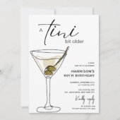 ミニマル「ティニは少し年上だ!カクテルバースデーパーティー 招待状 (正面)
