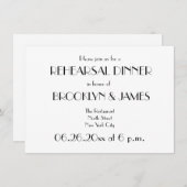 ミニマル デコ ホワイト ウェディング リハーサル インビテーション (正面/裏面)