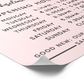 ミニマル デザイン ロゴを追加 開店時間 ポスター (角)