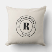 ミニマル ニュートラル パステル ファミリー モノグラム スタンプ クッション (正面)