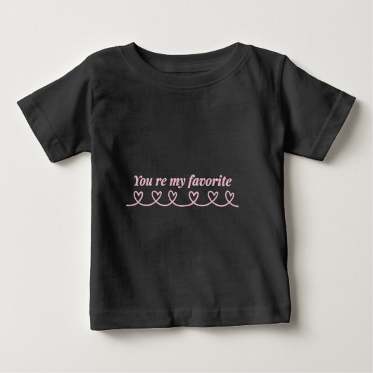 ミニマル ハート矢印 バレンタインTシャツ ベビーTシャツ (正面)