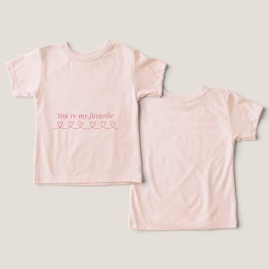 ミニマル ハート 矢印 バレンタインTシャツ (デザイン正面&裏面)