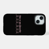 ミニマル ハート 矢印 バレンタインTシャツ iPhone 15ケース (裏面横)