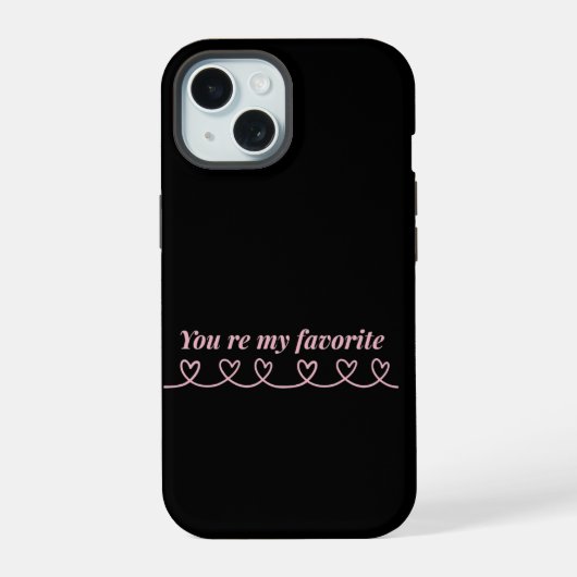 ミニマル ハート 矢印 バレンタインTシャツ iPhone 15ケース (裏面)