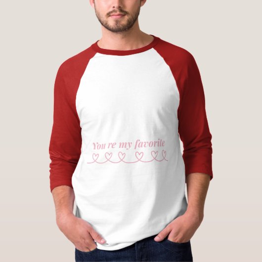 ミニマル ハート 矢印 バレンタインTシャツ Tシャツ (正面)