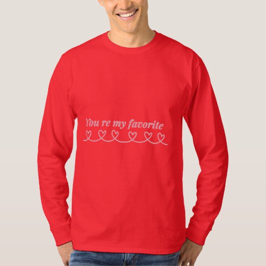 ミニマル ハート 矢印 バレンタインTシャツ Tシャツ (正面)