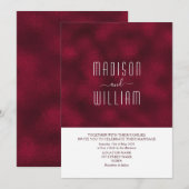 ミニマル バーガンディ モダン ウェディング インビテーション (正面/裏面)