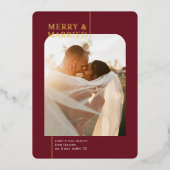ミニマル&バ結婚したルグンディ金ゴールド 箔シーズンカード (正面)