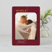 ミニマル&バ結婚したルグンディ金ゴールド 箔シーズンカード (立ち正面)