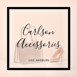 ミニマル ビジネス モダン スクリプト ブラック トランスパレント ウィンドウサイン