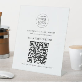 ミニマル ビジネス ロゴ スキャン QR コード 台座サイン