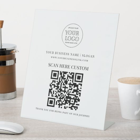 ミニマル ビジネス ロゴ スキャン QR コード 台座サイン (インサイチュ)