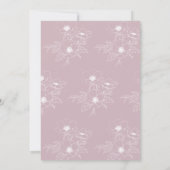 ミニマル ピンク アネモネ アート フラワー ウェディング セーブザデート (裏面)