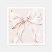 ミニマル ピンク ボウ ペーパー ナプキン スタンダードカクテルナプキン (正面)