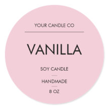 ミニマル ピンク ラウンド キャンドル ラベル – VanillaSoyCandle