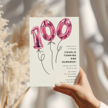 ミニマル ピンク 100 風船 100歳 誕生日パーティー