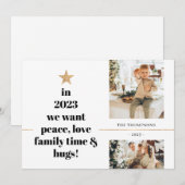 ミニマル ピース ラブ ファミリー ハグ マルチ フォト シーズンカード (正面/裏面)