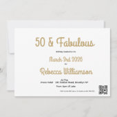 ミニマル ファブリカス 50歳の誕生日  招待状 (正面)
