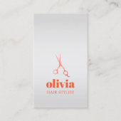 ミニマル フェイク シルバー パステル ボールド ヘア サロン 名刺 (正面)