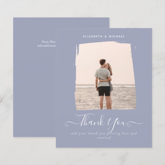 ミニマル フォト ありがとう ダスティーブル 予算重視 (正面/裏面)