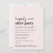 ミニマル フォト ピンク ウェディング レセプション 招待状 (正面)