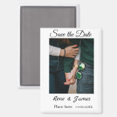 ミニマル フォト 白 黒 クラシック エレガント セーブ ザ マグネット (正面/裏面)