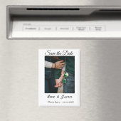 ミニマル フォト 白 黒 クラシック エレガント セーブ ザ マグネット (インサイチュ (食洗機))