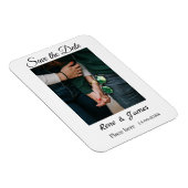 ミニマル フォト 白 黒 クラシック エレガント セーブ ザ マグネット (右側)