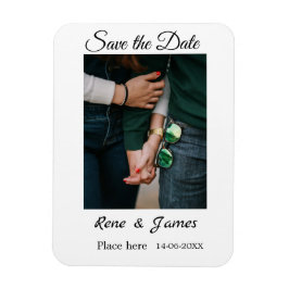 ミニマル フォト 白 黒 クラシック エレガント セーブ ザ マグネット