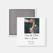 ミニマル フォト 白 黒 クラシック エレガント セーブ ザ マグネット (正面/裏面)