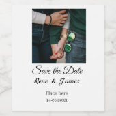 ミニマル フォト 白 黒 クラシック エレガント セーブ ザ ワインラベル (シングルラベル)