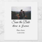 ミニマル フォト 白 黒 クラシック エレガント セーブ ザ ワインラベル (シングルラベル)