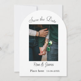 ミニマル フォト 白 黒 クラシック エレガント セーブ ザ 招待状