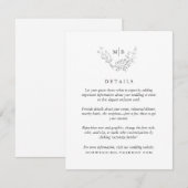 ミニマル フォーマル モノグラム ウェディング 詳細 エンクロージャーカード (正面/裏面)