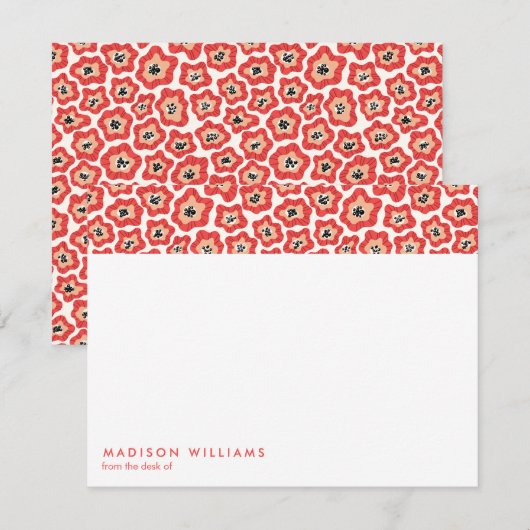 ミニマル フラワーズ おしゃれ トレンディ モダン グリーティングカード ノートカード (正面/裏面)