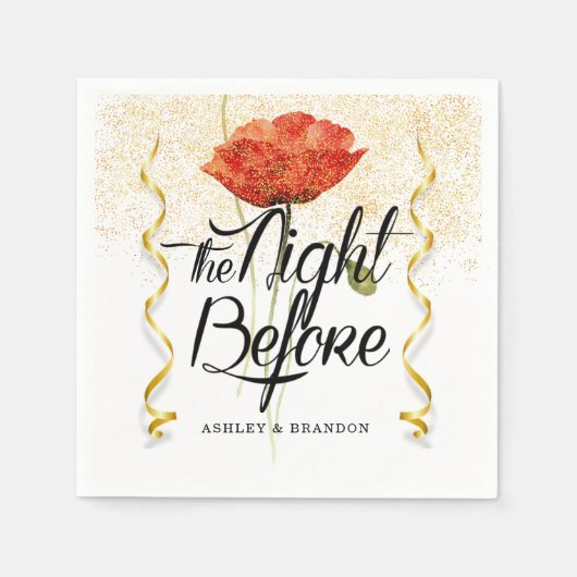 ミニマル フローラル ザ・ナイト・ビフォア・リハーサル ナプキン スタンダードカクテルナプキン (正面)